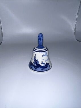 Delft Blue ceramic windmill bell